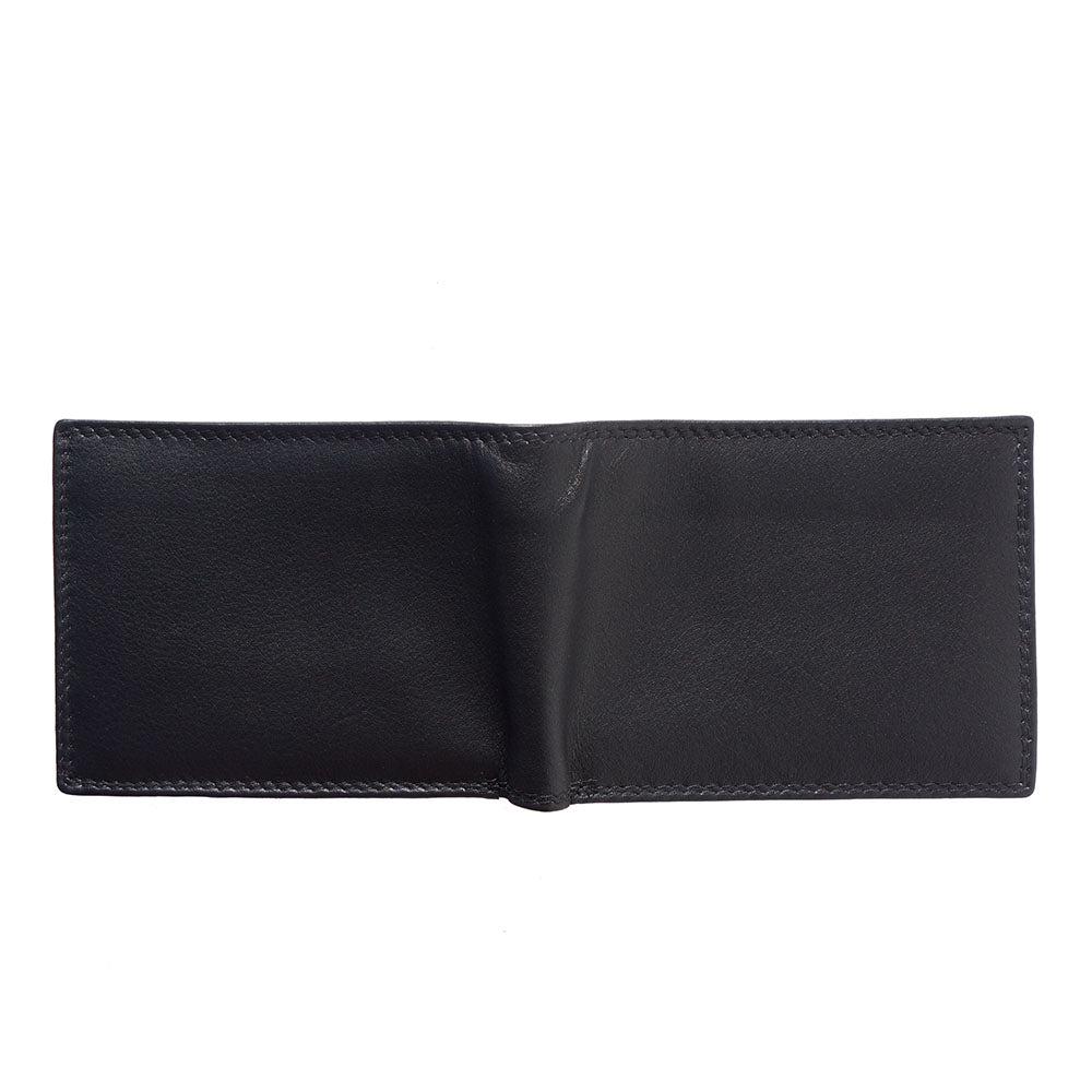 Men's wallet made of soft calf leather without coin compartment
