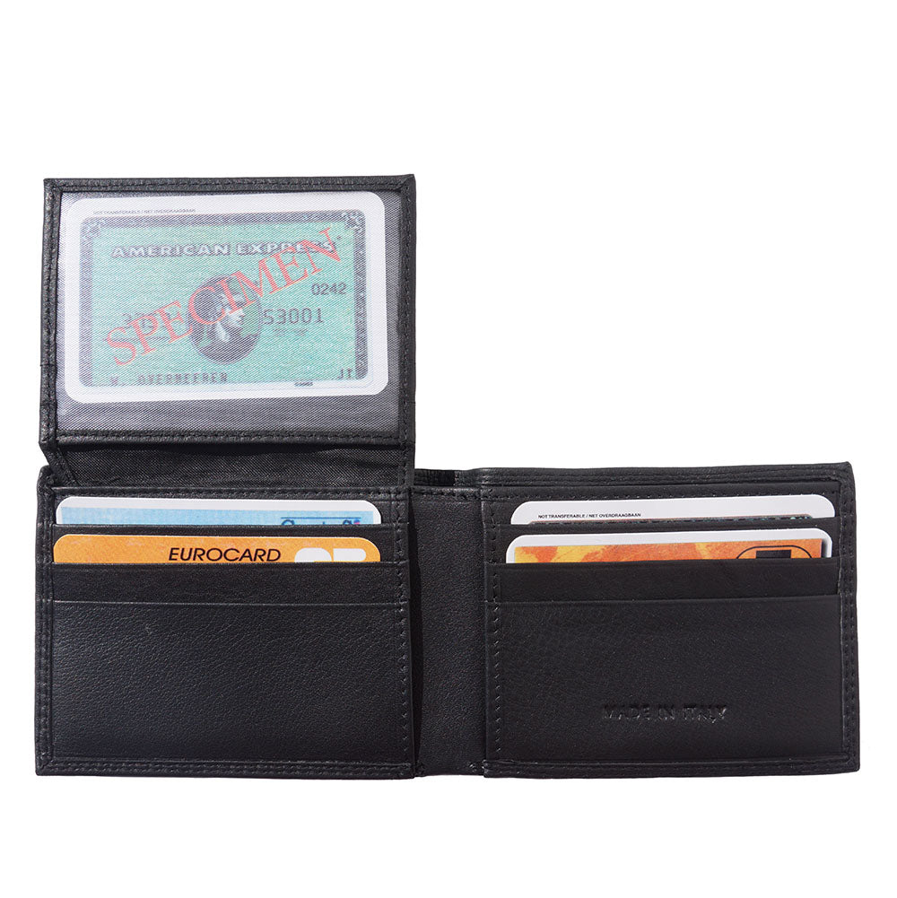 Men's wallet made of soft calf leather without coin compartment