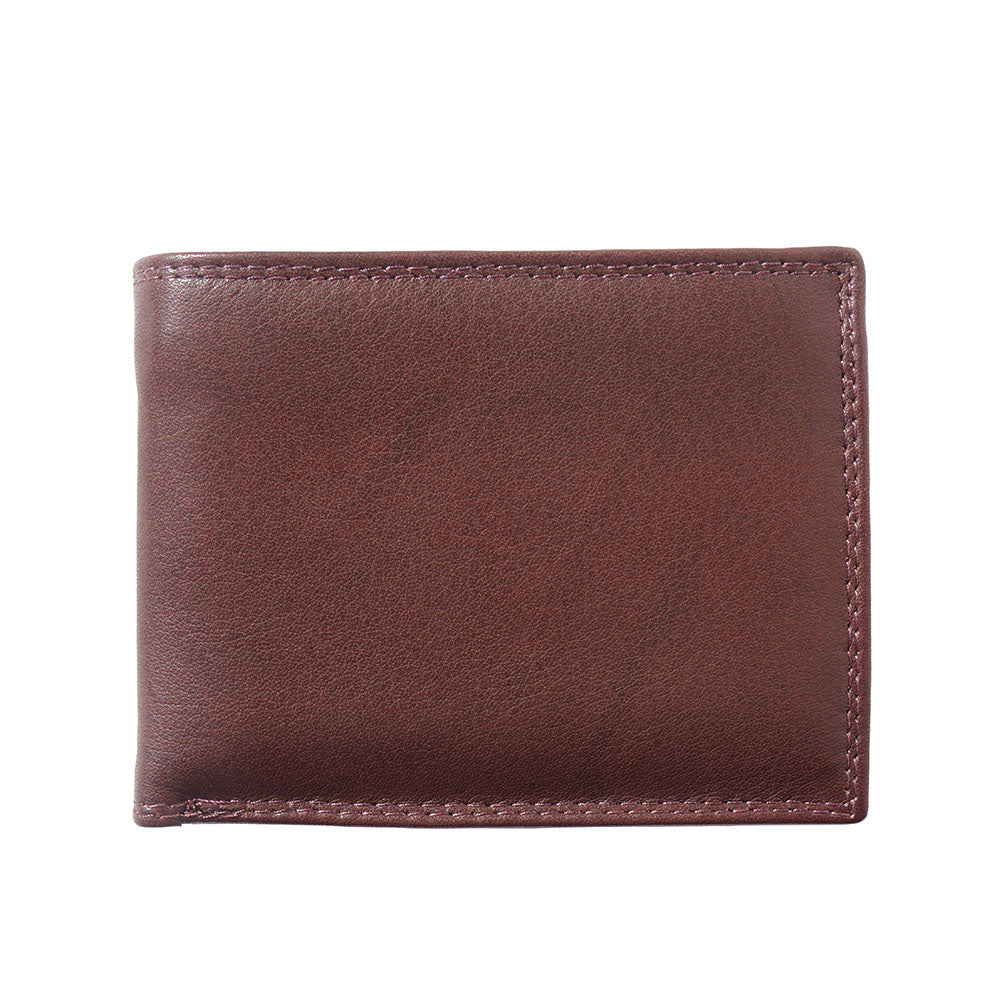 Men's wallet made of soft calf leather without coin compartment