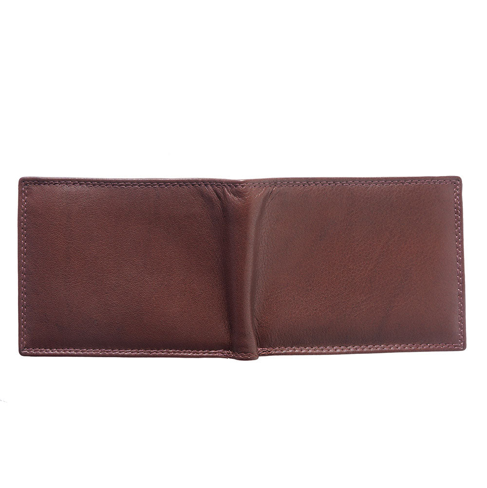 Men's wallet made of soft calf leather without coin compartment