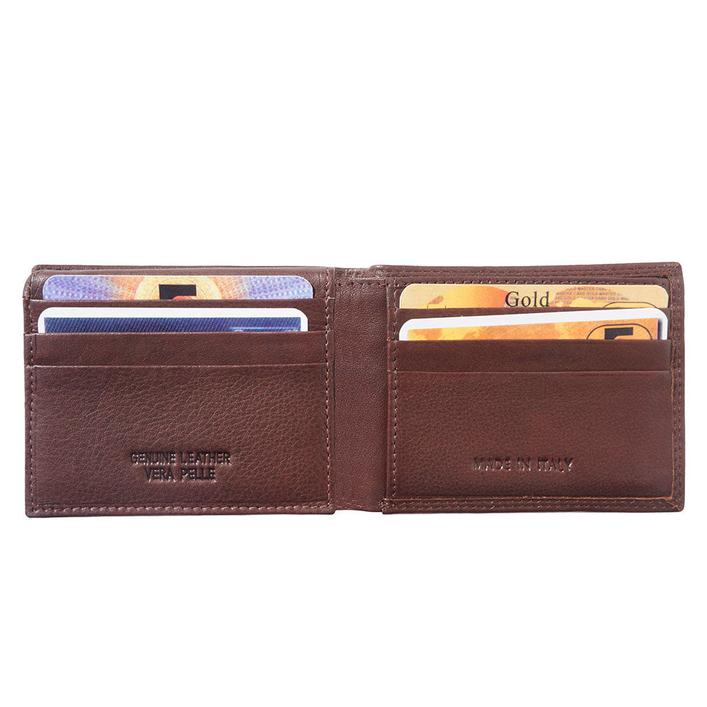 Men's wallet made of soft calf leather without coin compartment