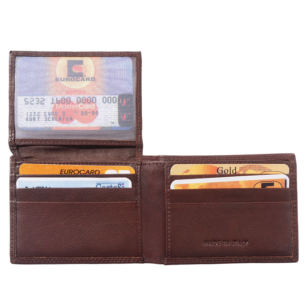 Men's wallet made of soft calf leather without coin compartment