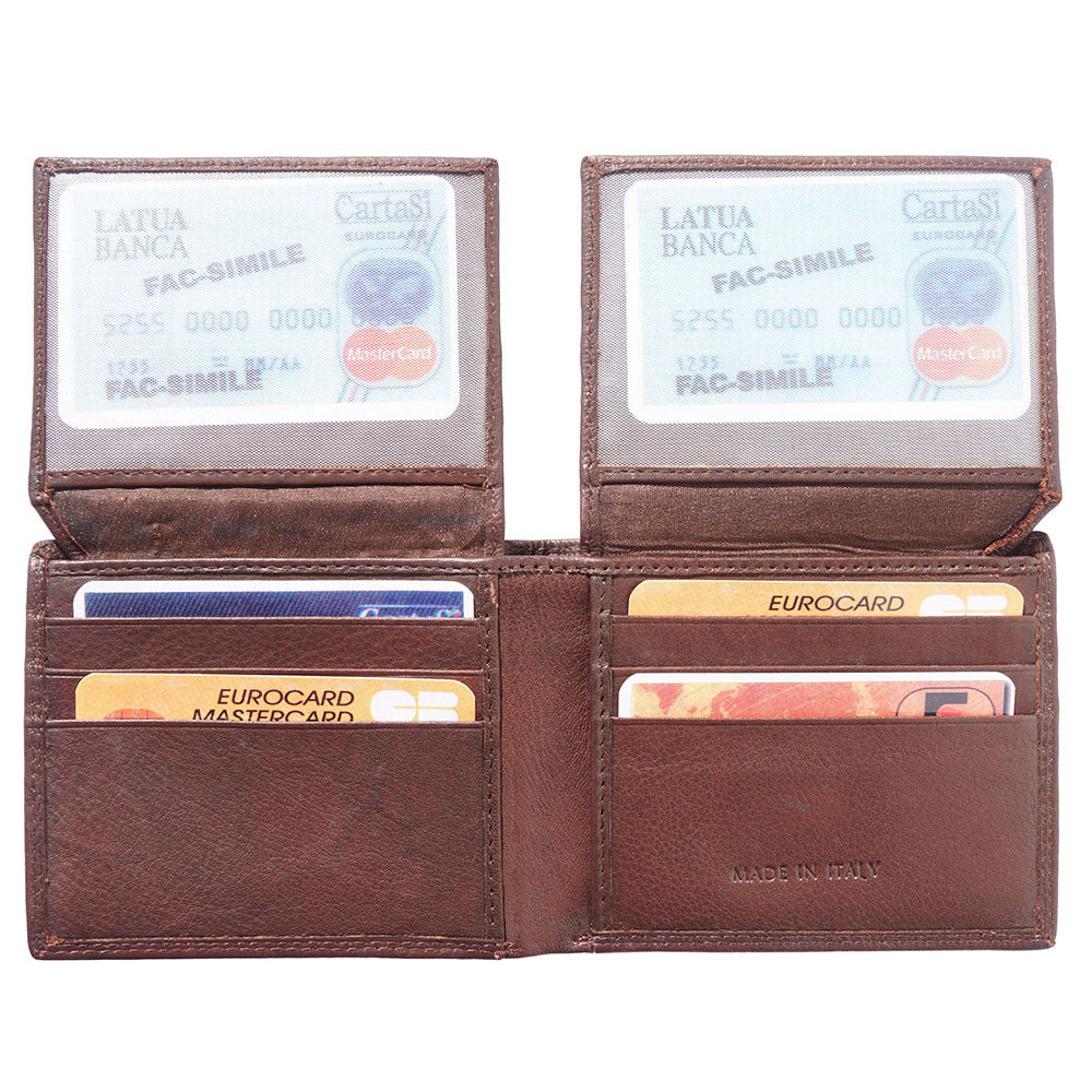 Medium Wallet In Calfskin Soft Leather With Double Flap
