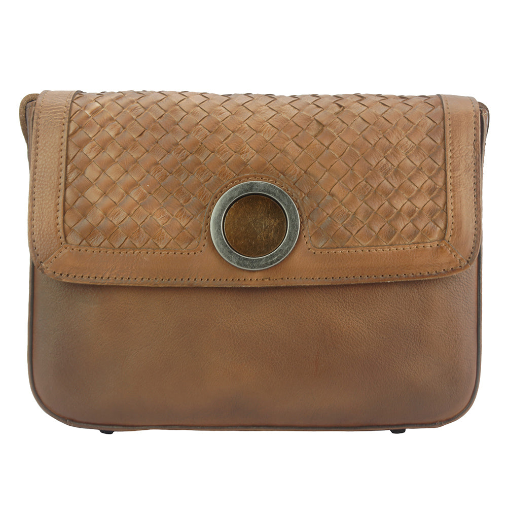 Schultertasche mit Überschlag Luna GM aus Vintage Kalbsleder