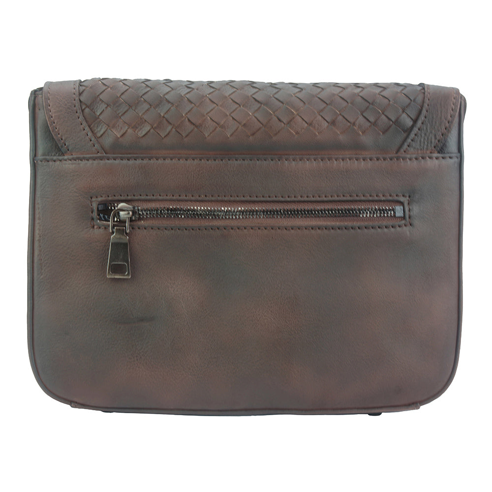 Bolso bandolera con solapa Luna GM de piel de becerro vintage