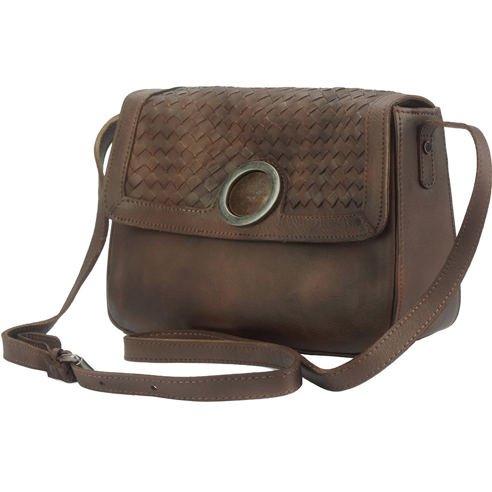 Bolso bandolera con solapa Luna GM de piel de becerro vintage