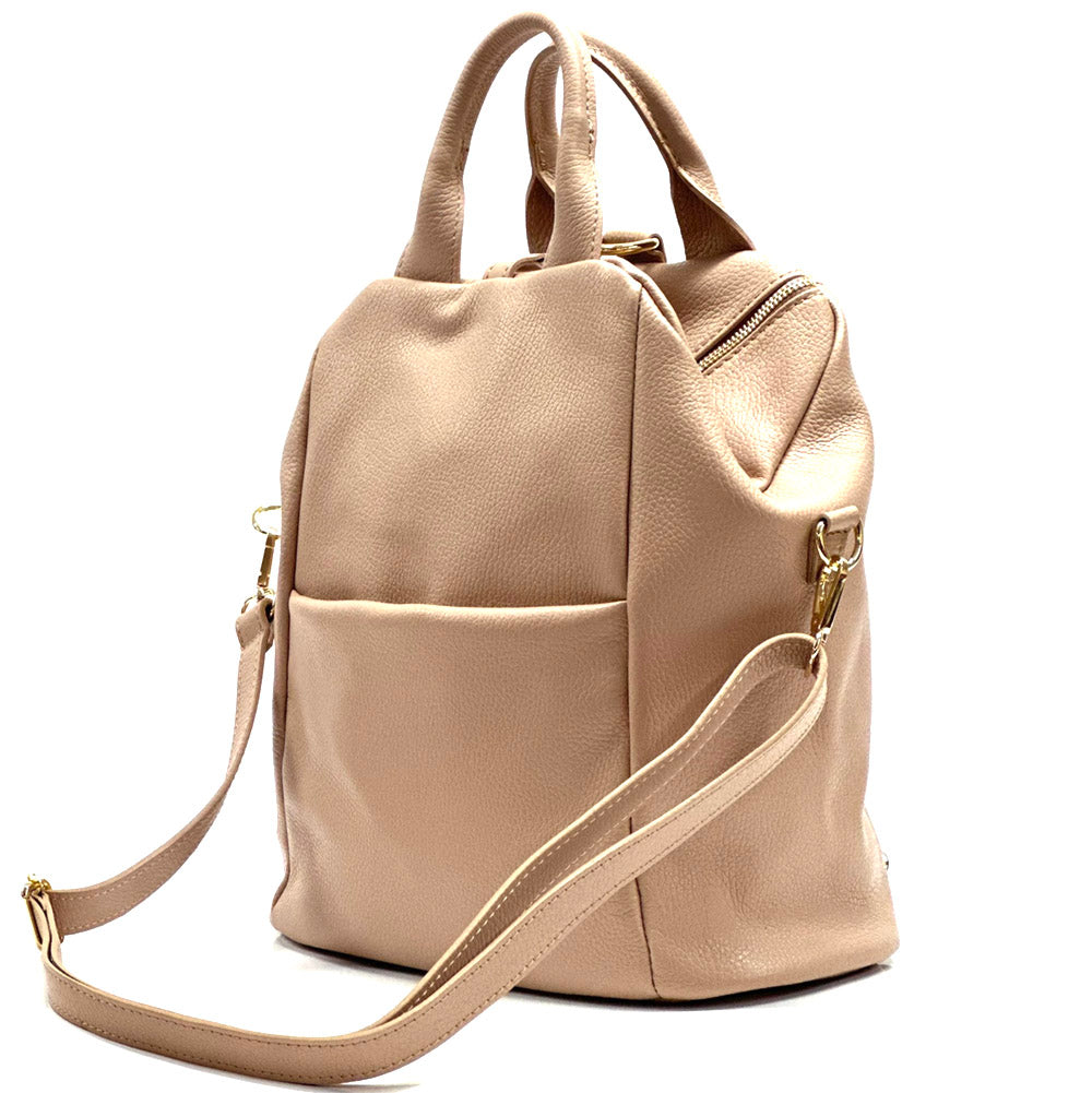 Unisex Rucksack mit echtem Rindsleder