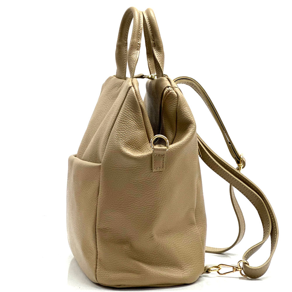 Unisex Rucksack mit echtem Rindsleder