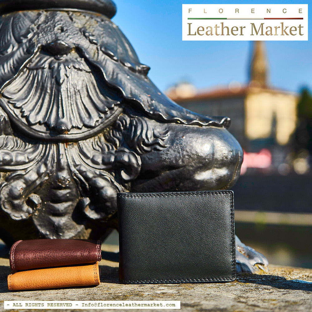 Men's wallet made of soft calf leather without coin compartment