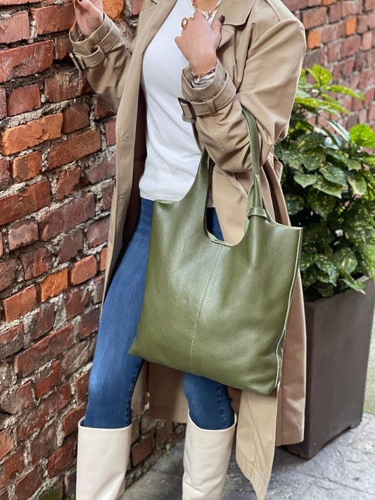 Claudia Soft Italian Cow Leather Tote Bag