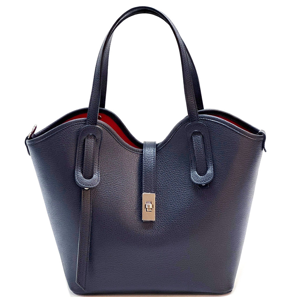 Bianca Large Italian Pebbled Cow Leather Tote Bag