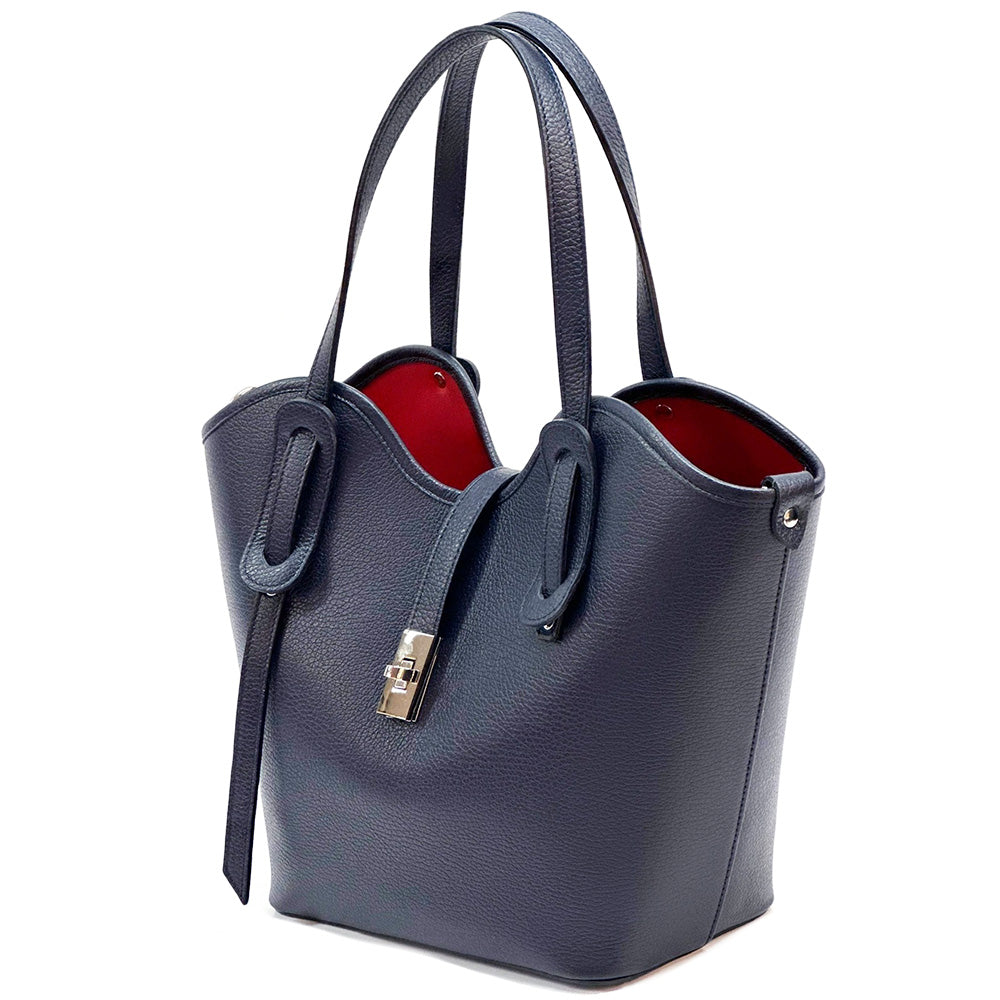 Bianca Large Italian Pebbled Cow Leather Tote Bag