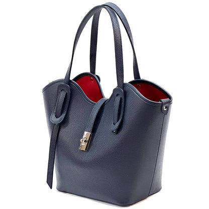 Bianca Large Italian Pebbled Cow Leather Tote Bag