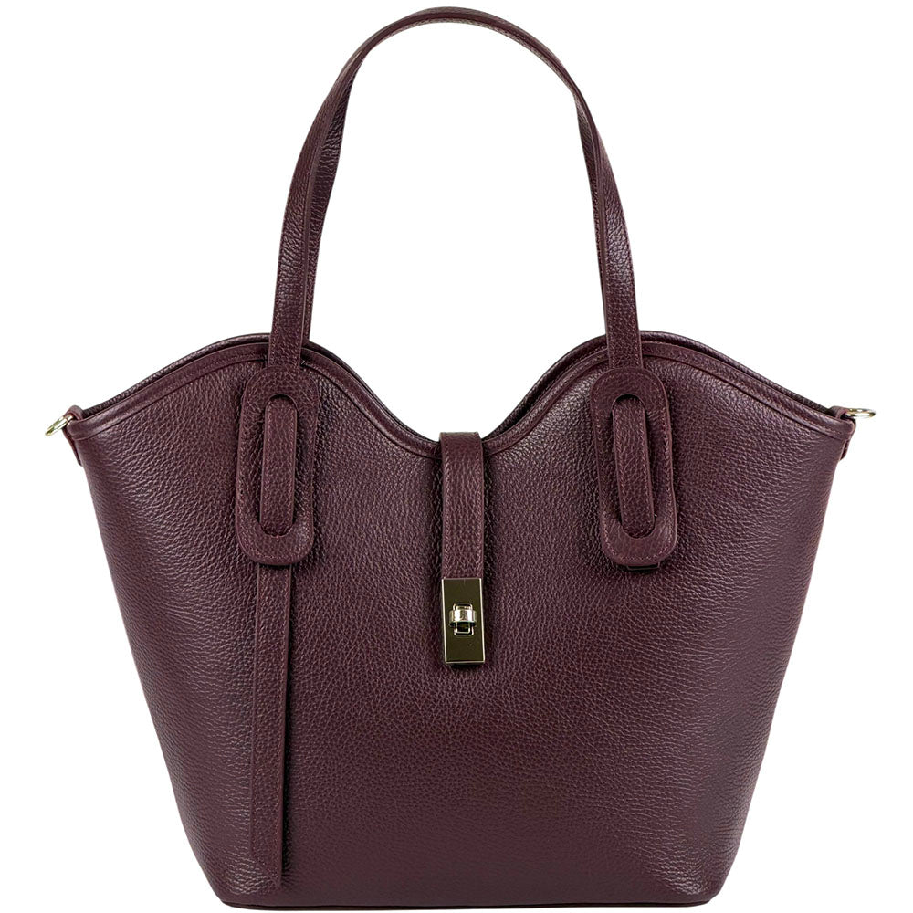 Bianca Large Italian Pebbled Cow Leather Tote Bag