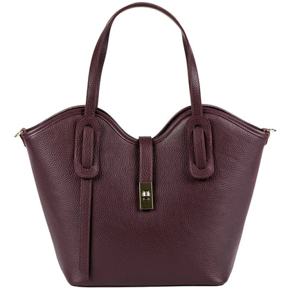 Bianca Large Italian Pebbled Cow Leather Tote Bag