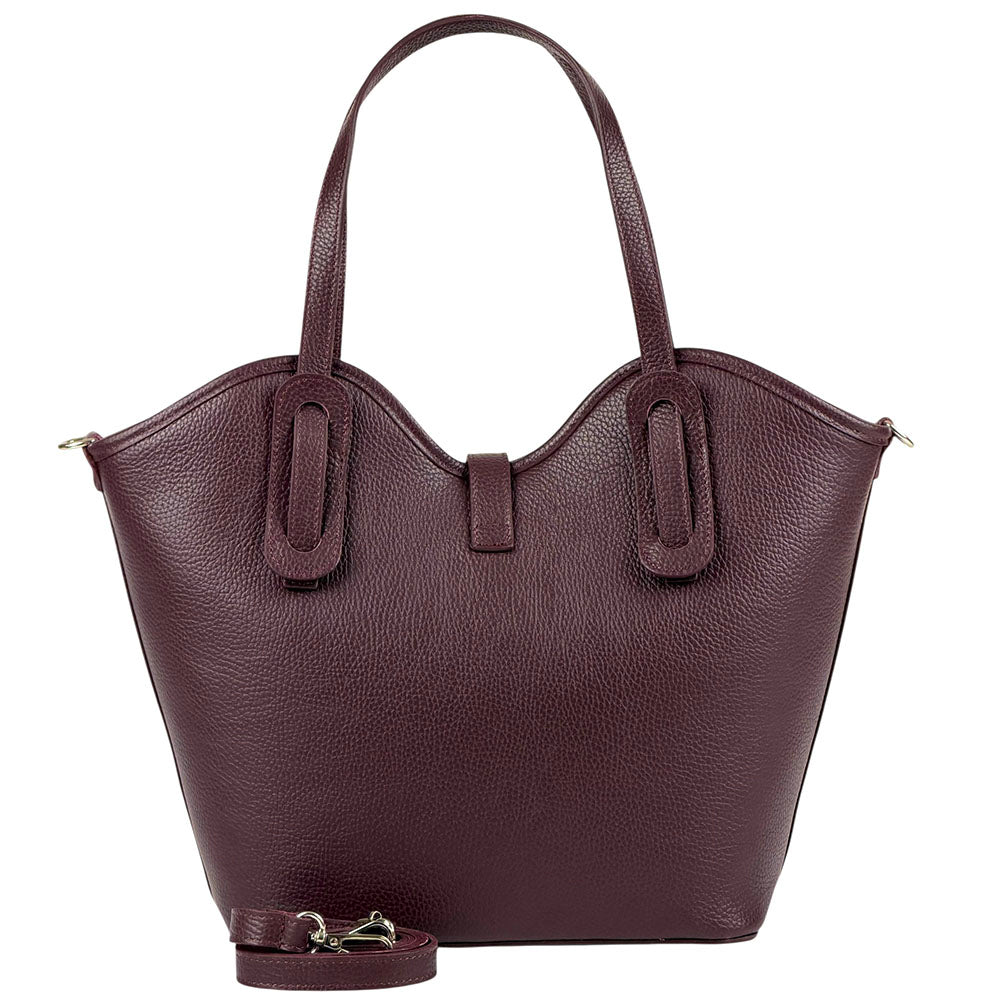 Bianca Large Italian Pebbled Cow Leather Tote Bag