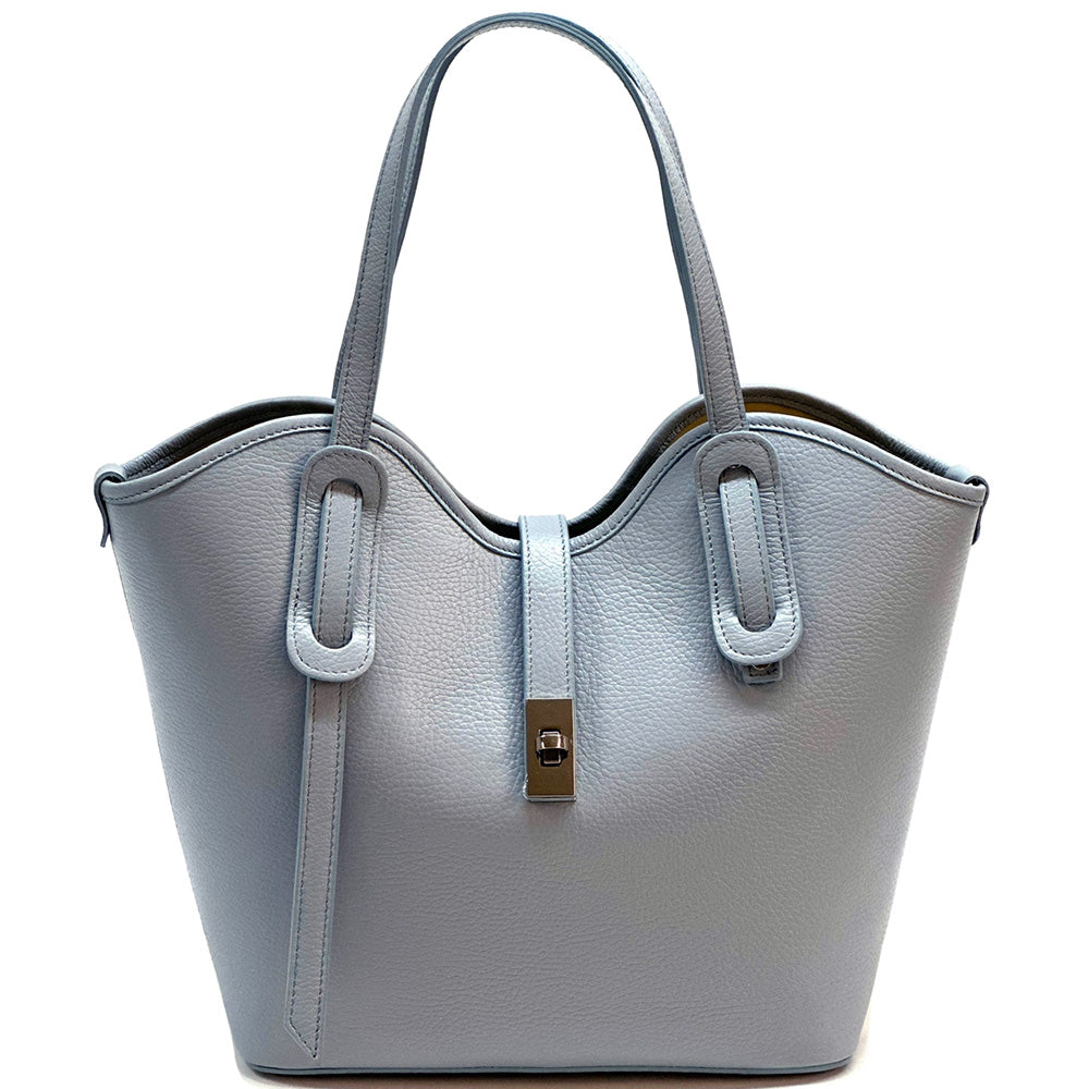 Bianca Large Italian Pebbled Cow Leather Tote Bag