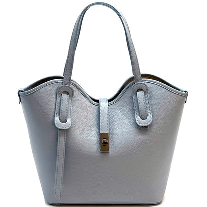 Bianca Large Italian Pebbled Cow Leather Tote Bag