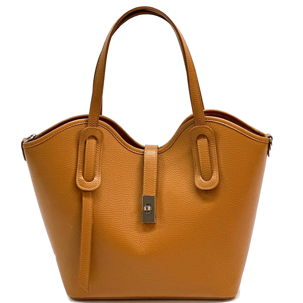 Bianca Large Italian Pebbled Cow Leather Tote Bag