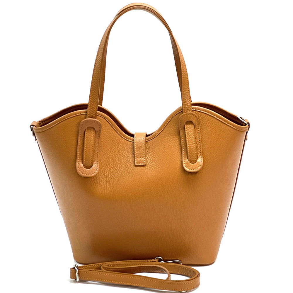 Bianca Large Italian Pebbled Cow Leather Tote Bag