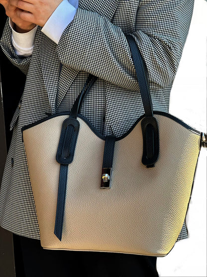 Bianca Large Italian Pebbled Cow Leather Tote Bag