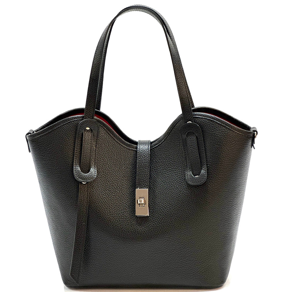 Bianca Large Italian Pebbled Cow Leather Tote Bag