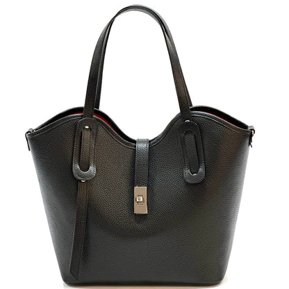 Bianca Large Italian Pebbled Cow Leather Tote Bag