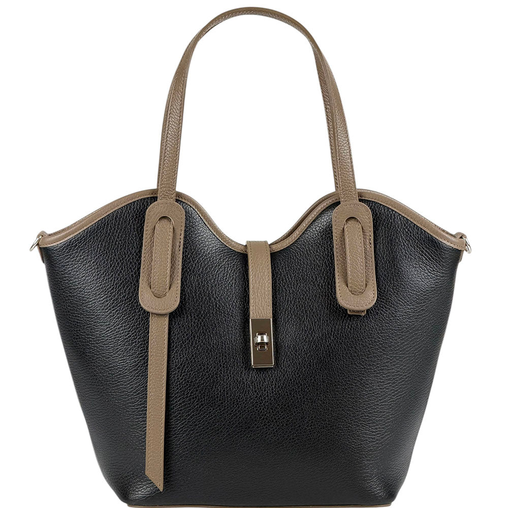 Bianca Large Italian Pebbled Cow Leather Tote Bag