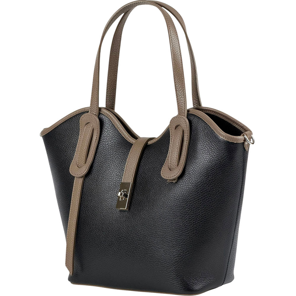 Bianca Large Italian Pebbled Cow Leather Tote Bag