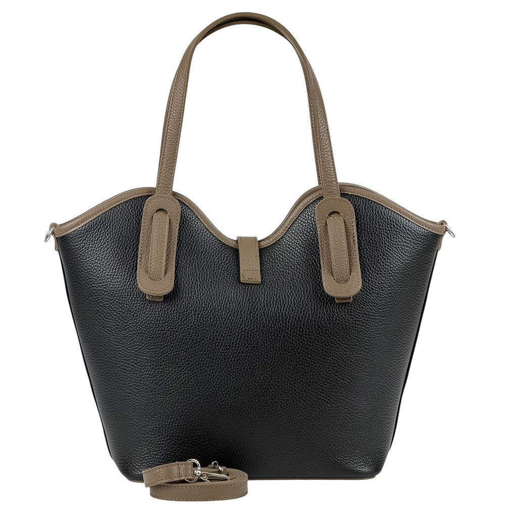 Bianca Large Italian Pebbled Cow Leather Tote Bag