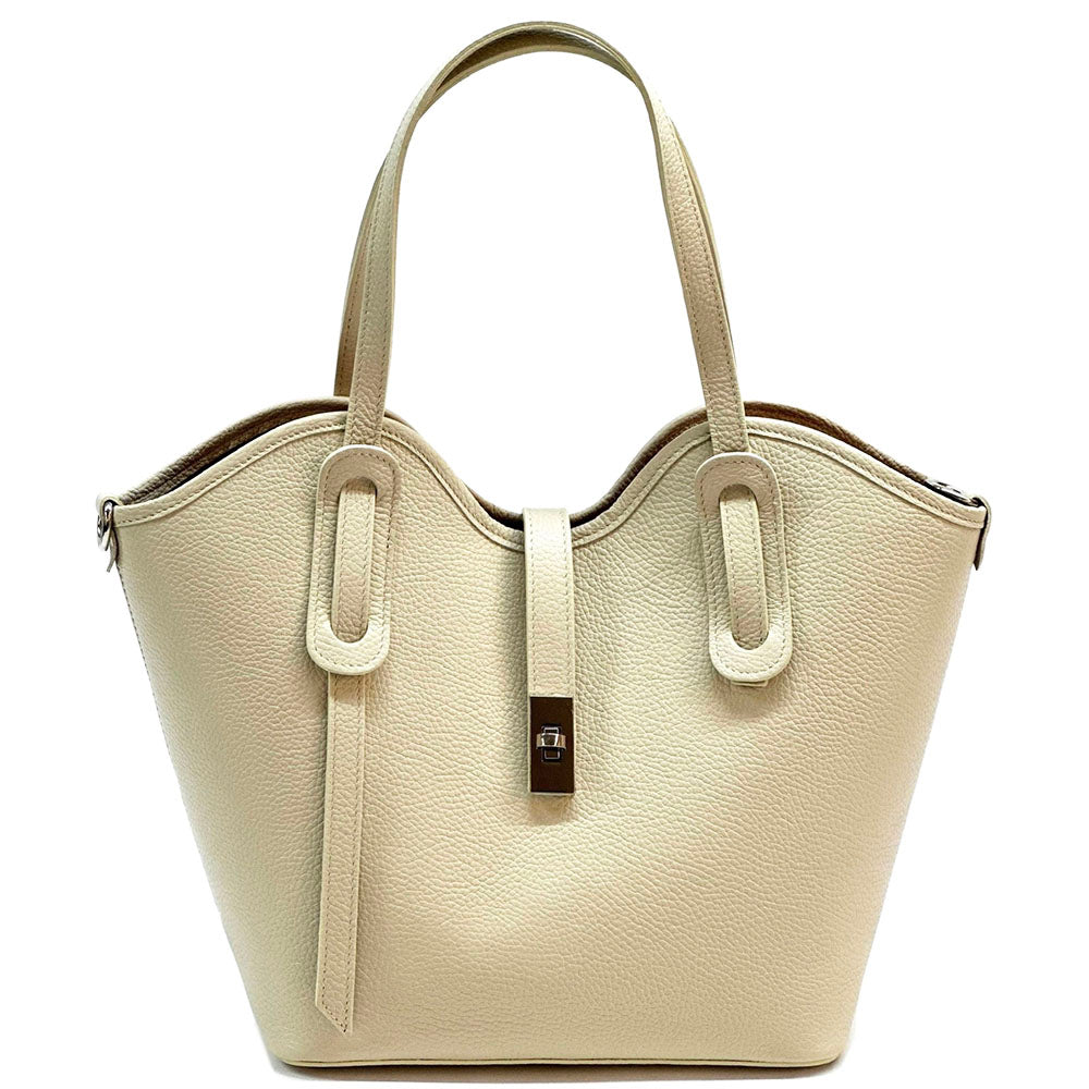 Bianca Large Italian Pebbled Cow Leather Tote Bag
