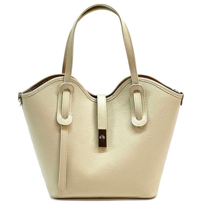 Bianca Large Italian Pebbled Cow Leather Tote Bag