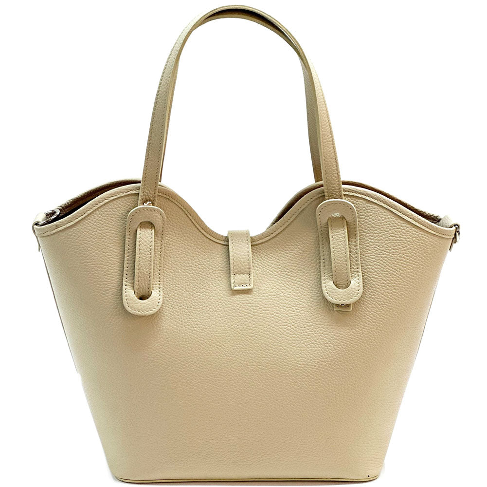 Bianca Large Italian Pebbled Cow Leather Tote Bag