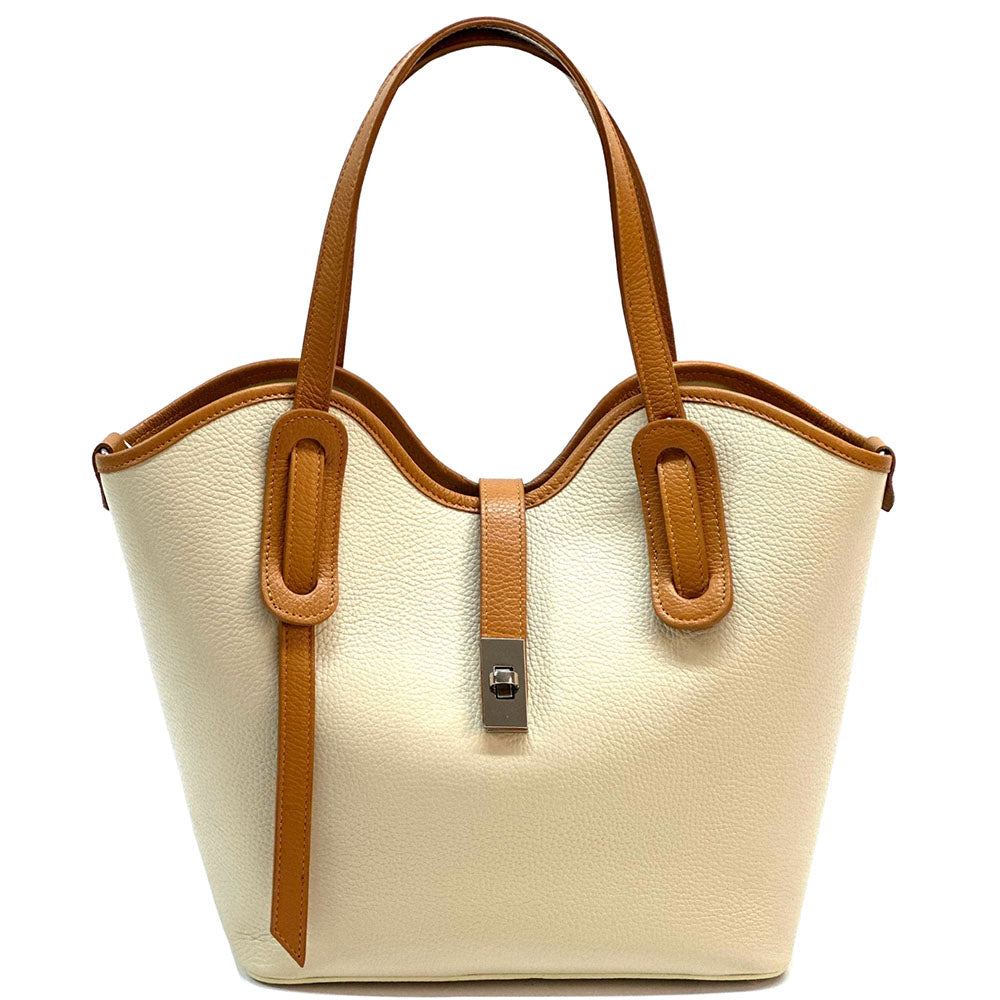 Bianca Large Italian Pebbled Cow Leather Tote Bag