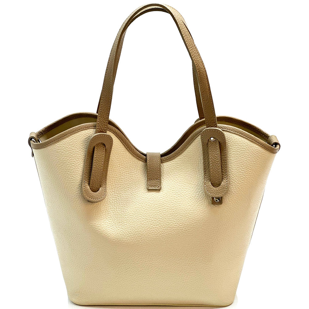 Bianca Large Italian Pebbled Cow Leather Tote Bag