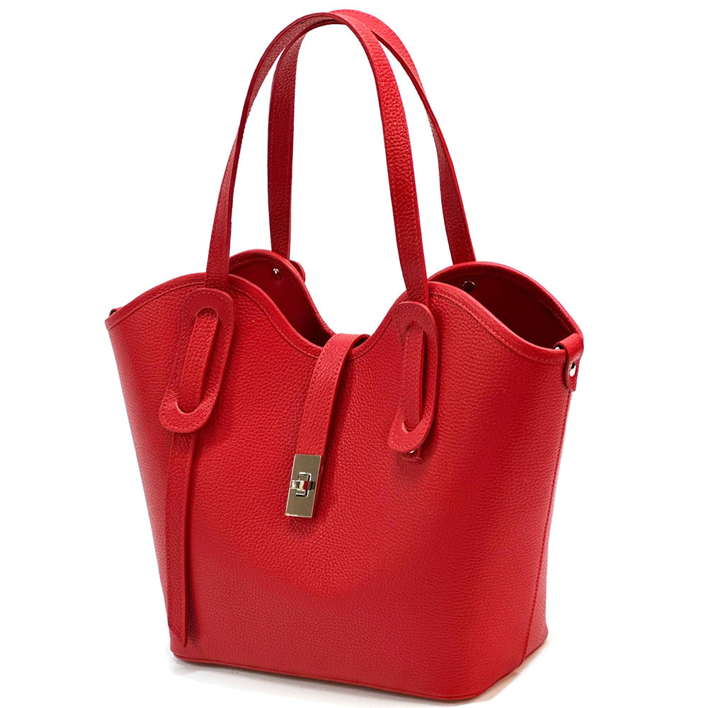 Bianca Large Italian Pebbled Cow Leather Tote Bag