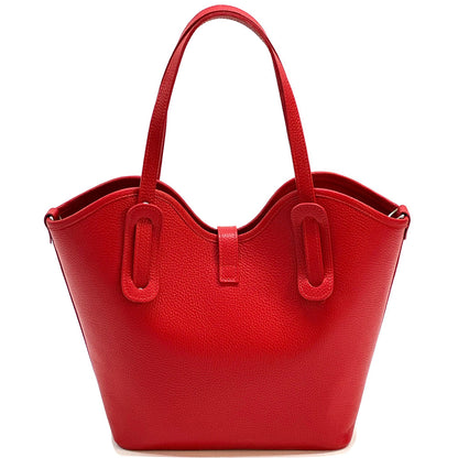 Bianca Large Italian Pebbled Cow Leather Tote Bag
