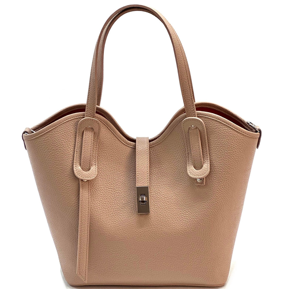 Bianca Large Italian Pebbled Cow Leather Tote Bag