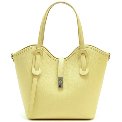 Bianca Large Italian Pebbled Cow Leather Tote Bag