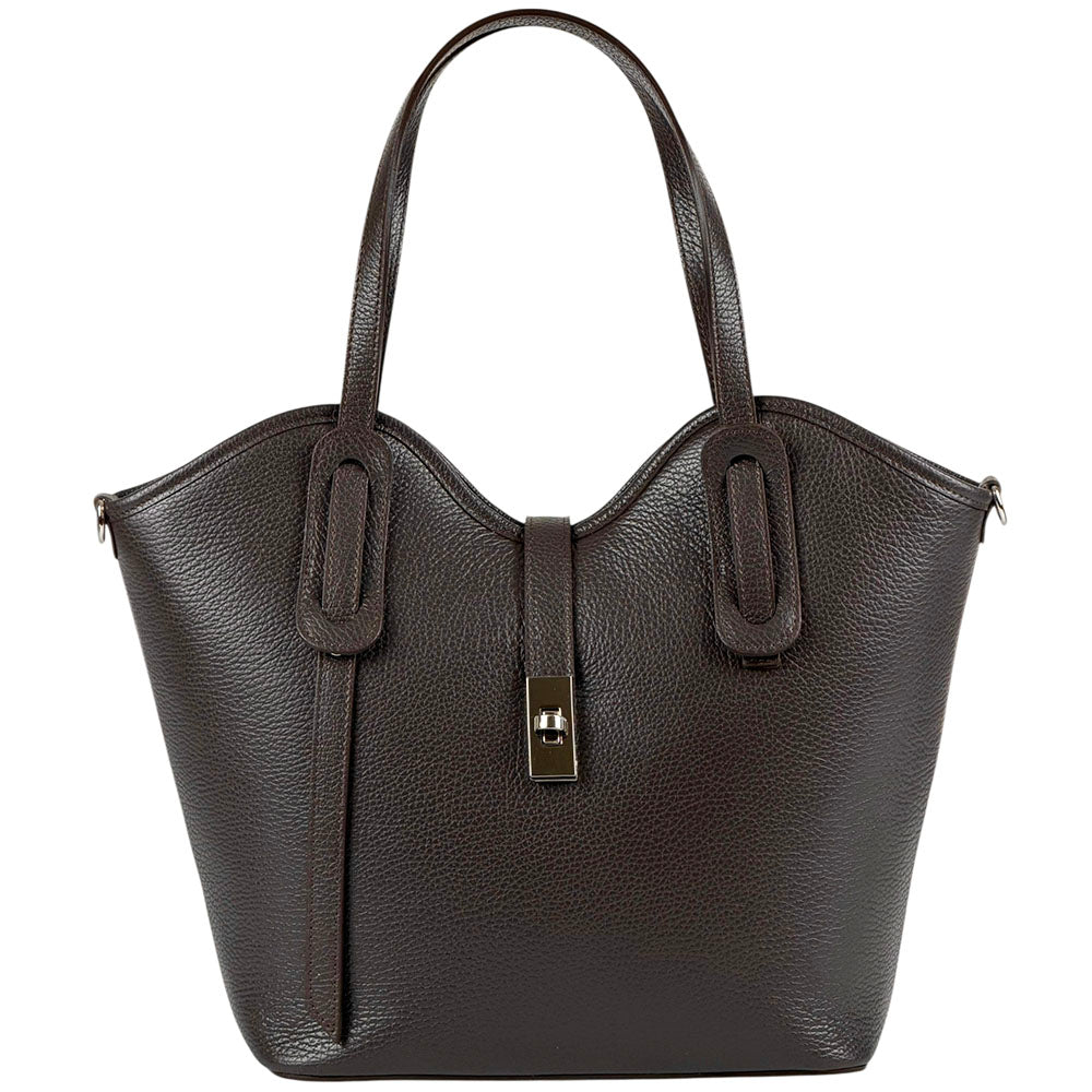 Bianca Large Italian Pebbled Cow Leather Tote Bag