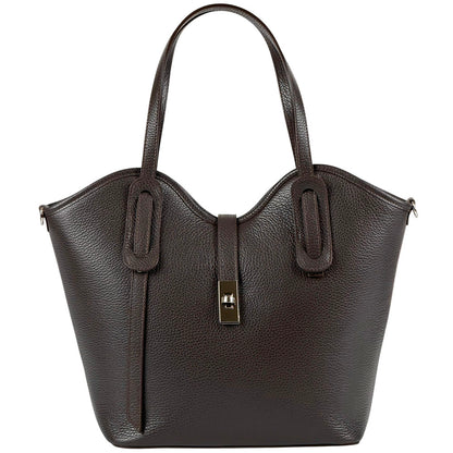 Bianca Large Italian Pebbled Cow Leather Tote Bag