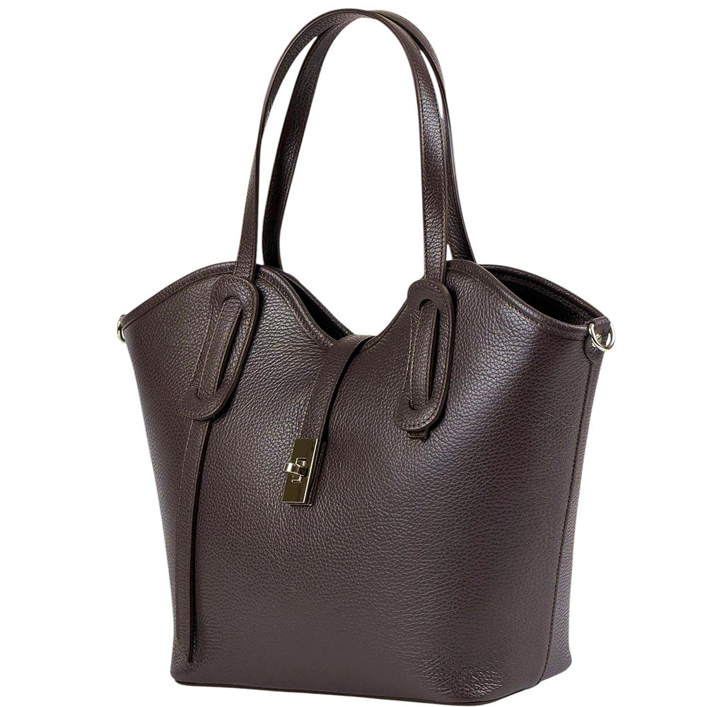 Bianca Large Italian Pebbled Cow Leather Tote Bag