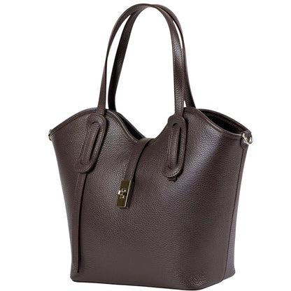 Bianca Large Italian Pebbled Cow Leather Tote Bag