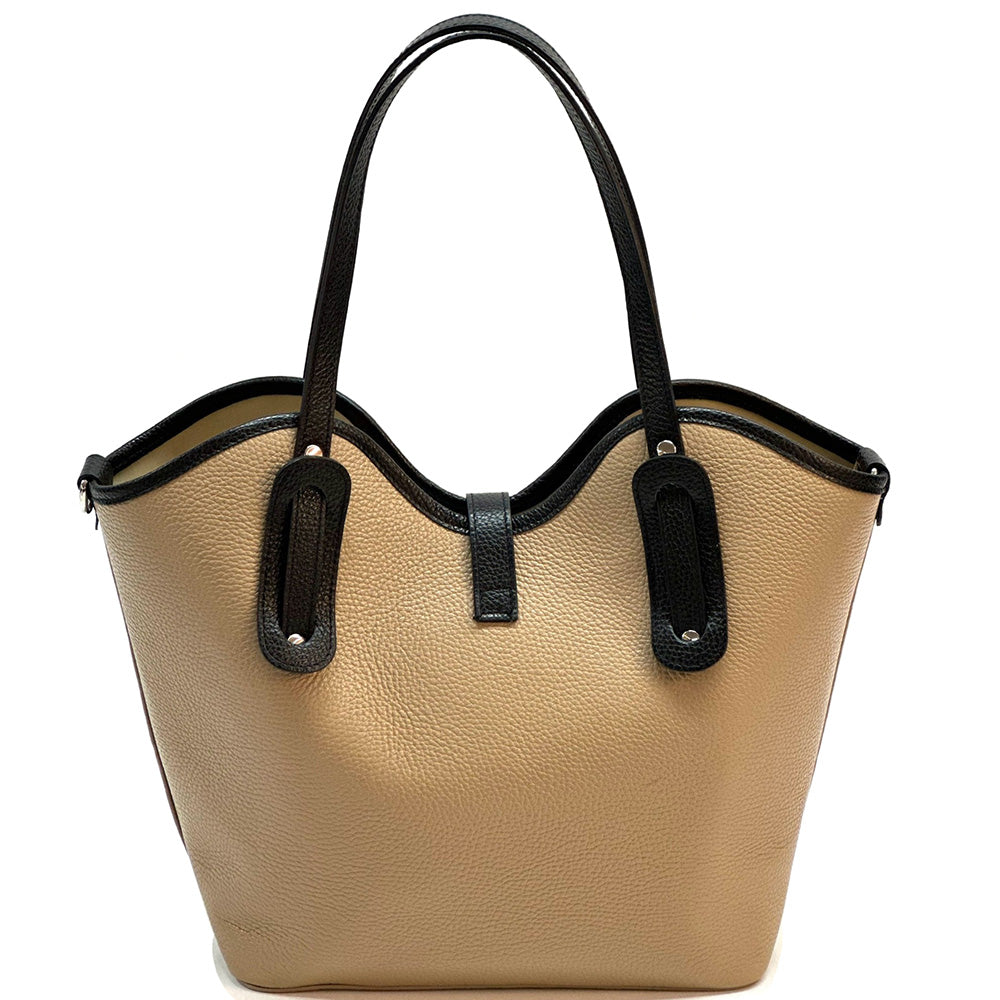 Bianca Large Italian Pebbled Cow Leather Tote Bag
