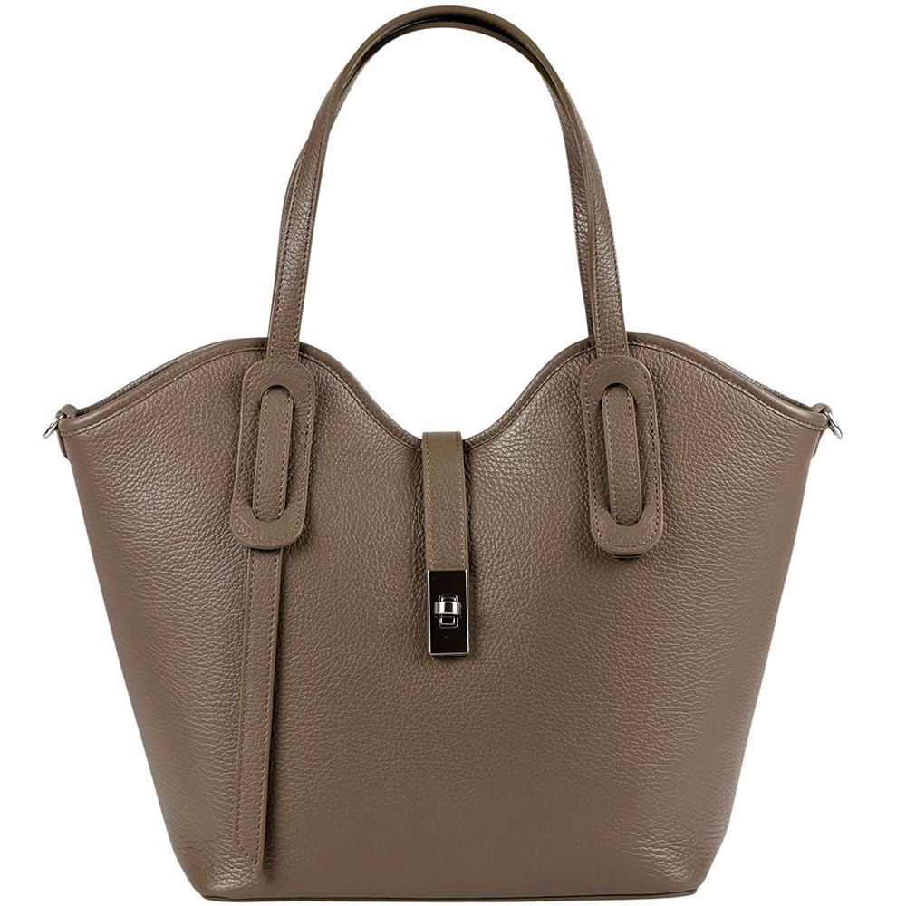 Bianca Large Italian Pebbled Cow Leather Tote Bag