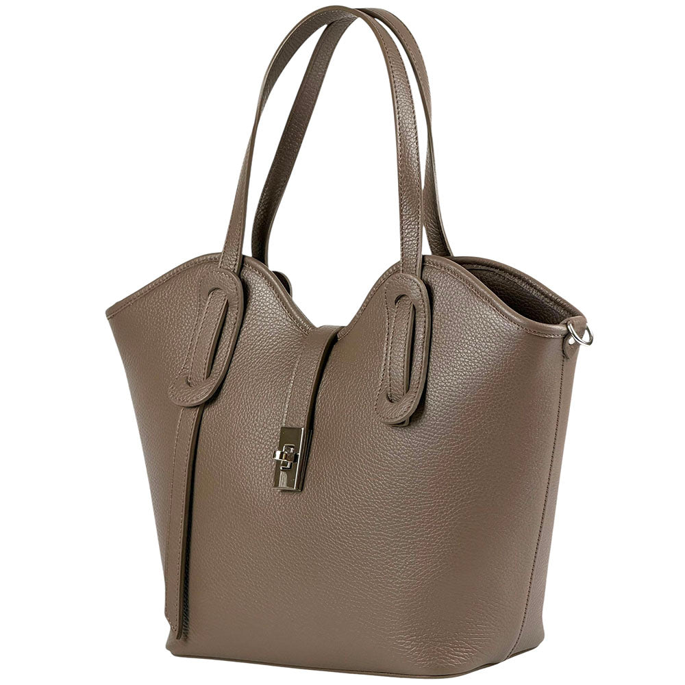 Bianca Large Italian Pebbled Cow Leather Tote Bag