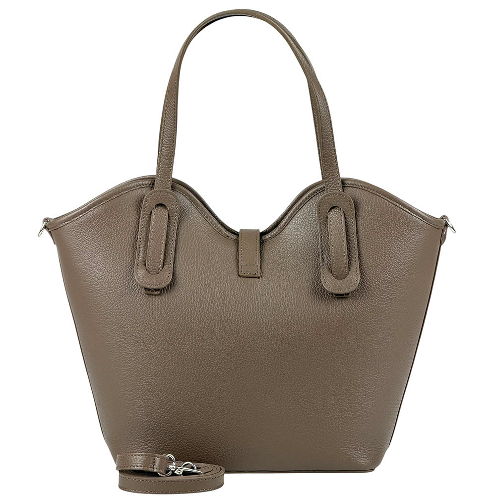 Bianca Large Italian Pebbled Cow Leather Tote Bag
