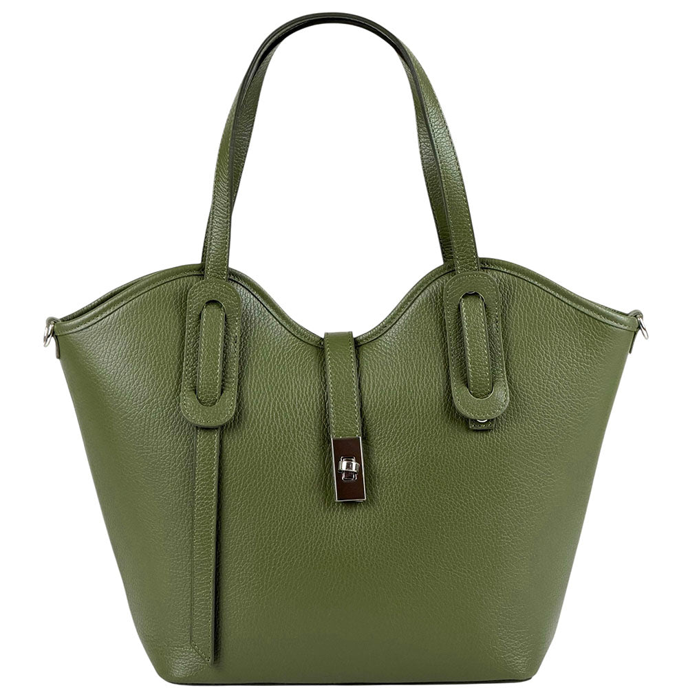 Bianca Large Italian Pebbled Cow Leather Tote Bag