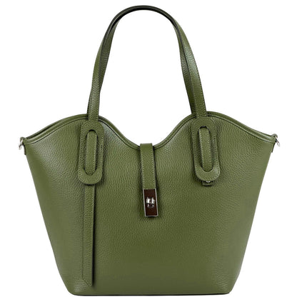 Bianca Large Italian Pebbled Cow Leather Tote Bag