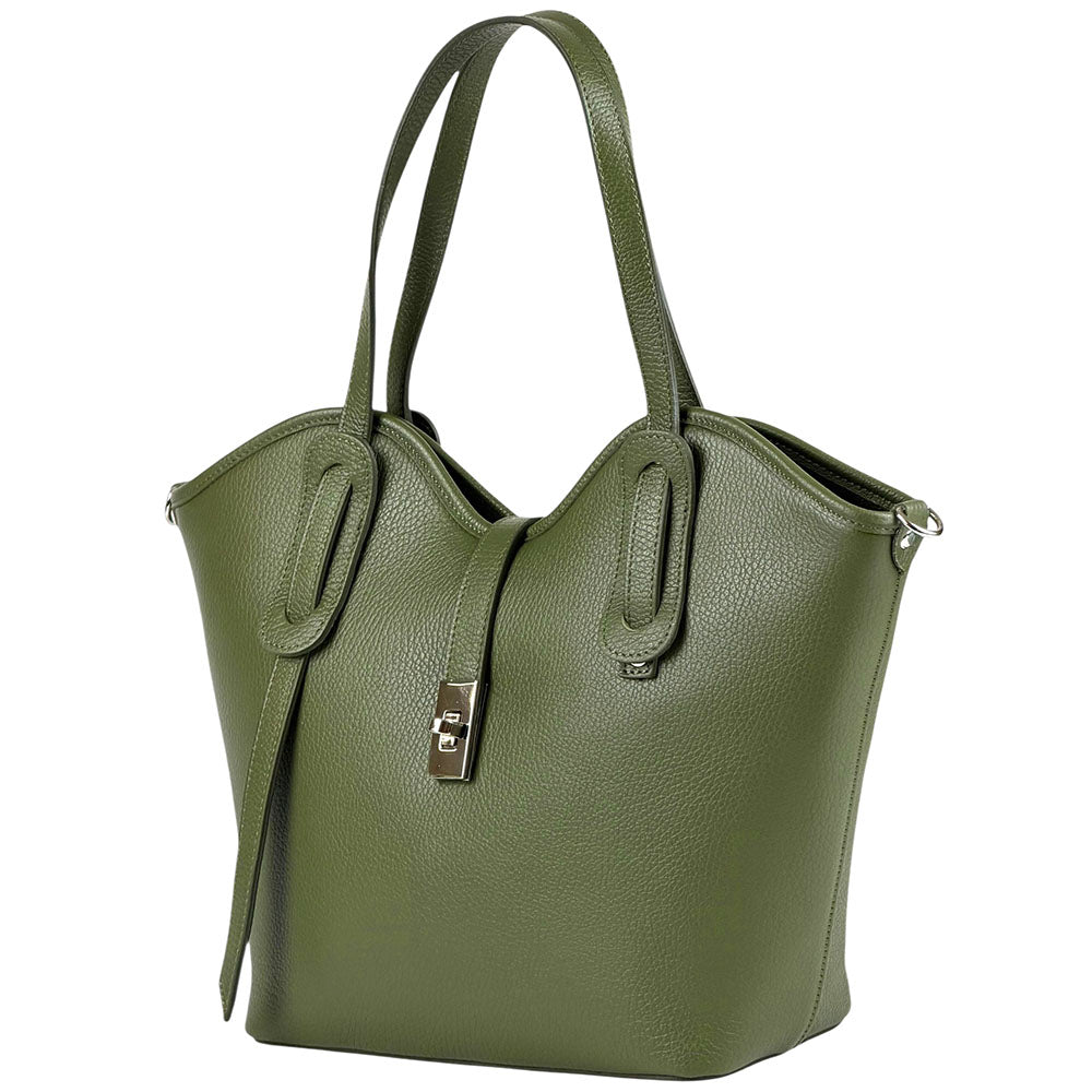Bianca Large Italian Pebbled Cow Leather Tote Bag